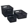 thumbnail image 3 of Advantus 36003 Weave Design Plastic Medium Bin, 13.75"L by 10.5"W by 4.625"H, Black, 3 of 3