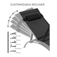 thumbnail image 4 of Emorefun Outdoor Chaise Lounge Set of 2, Pool Lounge Chairs with Adjustable Backrest for Balcony, Backyard, Patio, Black, 4 of 8