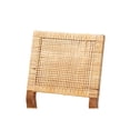thumbnail image 4 of Baxton Studio Lesia Modern Bohemian Natural Brown Rattan and Walnut Brown Finished Wood 2-Piece Dining Chair Set, 4 of 7
