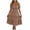 Khaki, variant on DeHolifer Women's Dresses Casual Summer Square Neck Smocked Waist Puff Sleeve Ruffle Solid Color Midi Dress Light Blue S