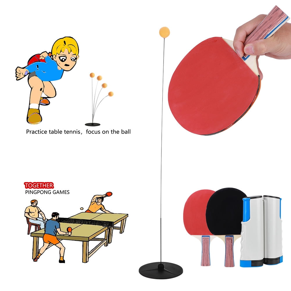 YOUTHINK Portable Table Tennis Set,Table Tennis Trainer,Portable Table Tennis Net Racket Retractable Net Set Trainer Sports Training Set