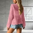 thumbnail image 4 of WMTBSRSW Womens Crochet Cardigans Duster Lace Up Long Sleeve Open Front Shrugs for Dresses Summer Boho Beach Cover Ups Pink X-Large, 4 of 5
