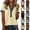#01 Beige, variant on Trendy Baggy Tops for Women Waffle Knit Polo Shirt Denim Patchwork Short Sleeve Soft Fabric Weekend Outing Blouses,L,#01 Black