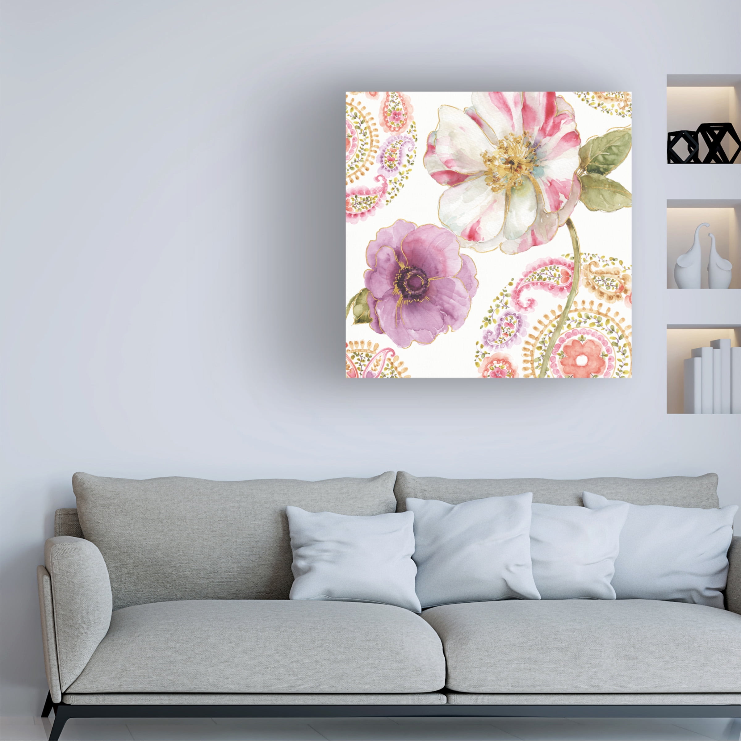 Trademark Fine Art "Rainbow Seeds Paisley I" Canvas Art by Lisa Audit