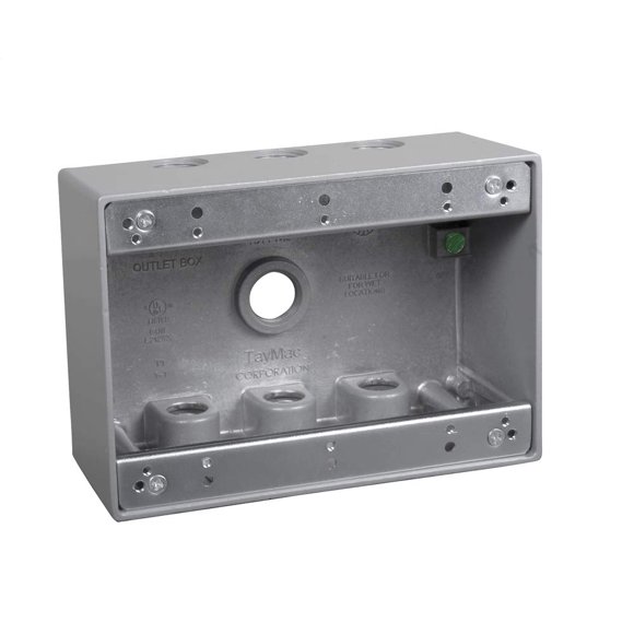 Caja estanca TayMac TB750S de 3 módulos, gris, metálica
