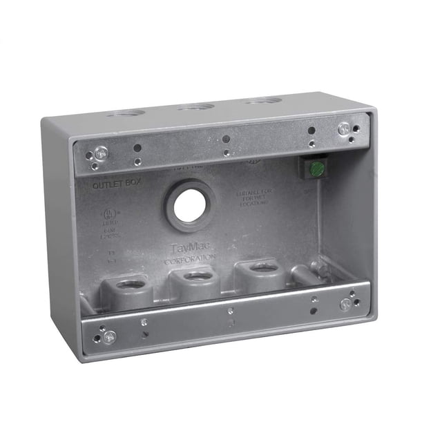 Caja estanca TayMac TB750S de 3 módulos, gris, metálica