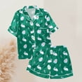 thumbnail image 5 of Xmyrz Pajama Sets For Women 2 Piece Short Sleeve Lapel Print Likable Bunny Shorts Set Button Down Loungewear Lightweight Pj'S Sleepwear Outfit, 5 of 5