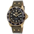 thumbnail image 2 of Invicta 22075 Men's Pro Diver Black Dial Navy Green Leather Strap Dive Watch, 2 of 7