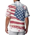 thumbnail image 3 of Kixjoy 250 Anniversary Usa Men's Shirt Short Sleeve Button Down Collared T-Shirt Lounge American Flag Print Tshirt Cozy Lightweight Summer Outfits, Navy M, 3 of 3