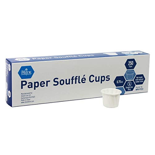 Medpride Disposable Paper Souffle Medicine Cups0.75 Ounce, 250 Pack