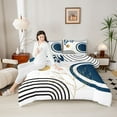 thumbnail image 4 of Castle Fairy Minimalism Stripes Full Size Comforter Sets,Tree Leaves Bedding Sets, 4 of 8