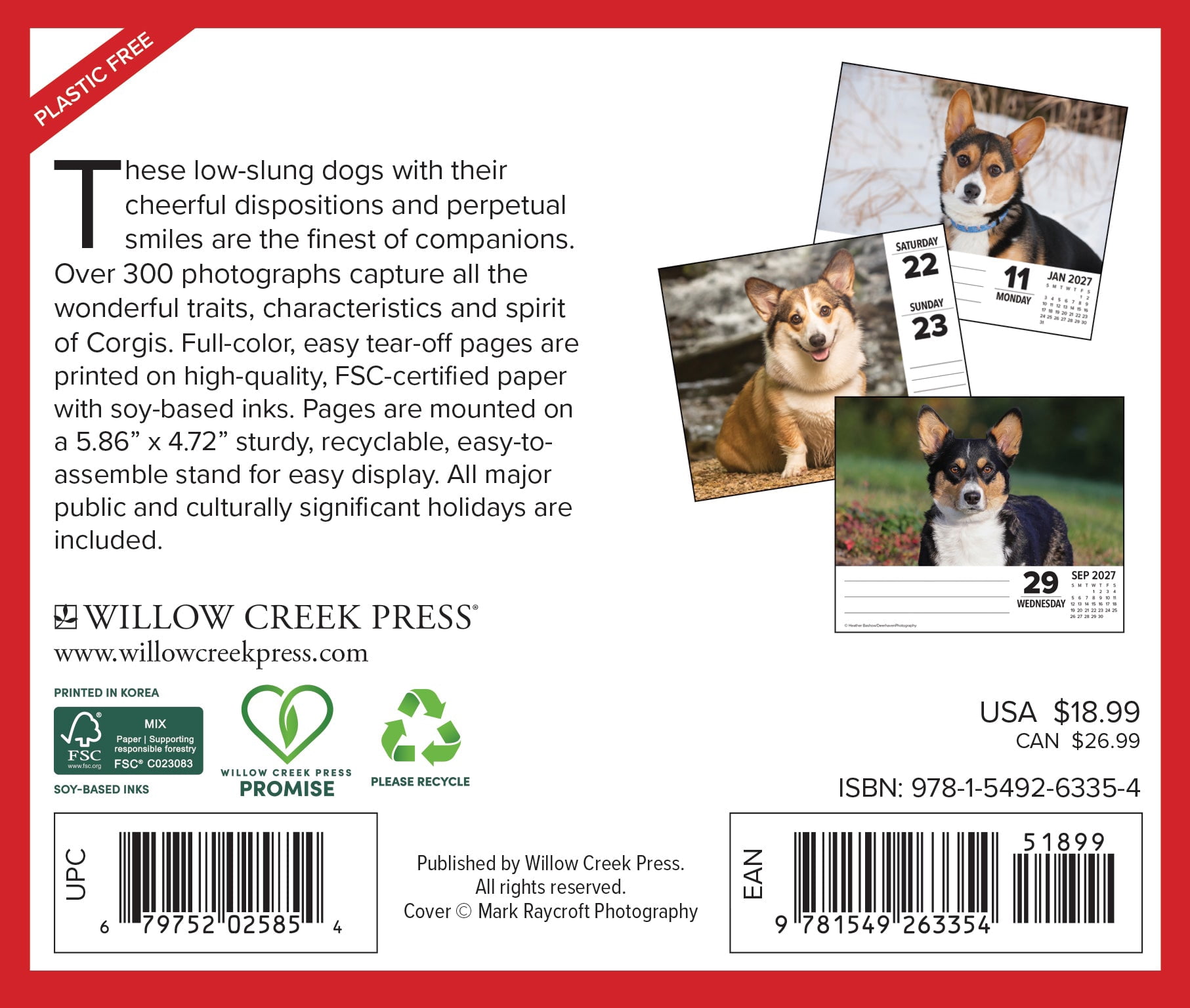Willow Creek Press, Corgis 2027 Box Calendar