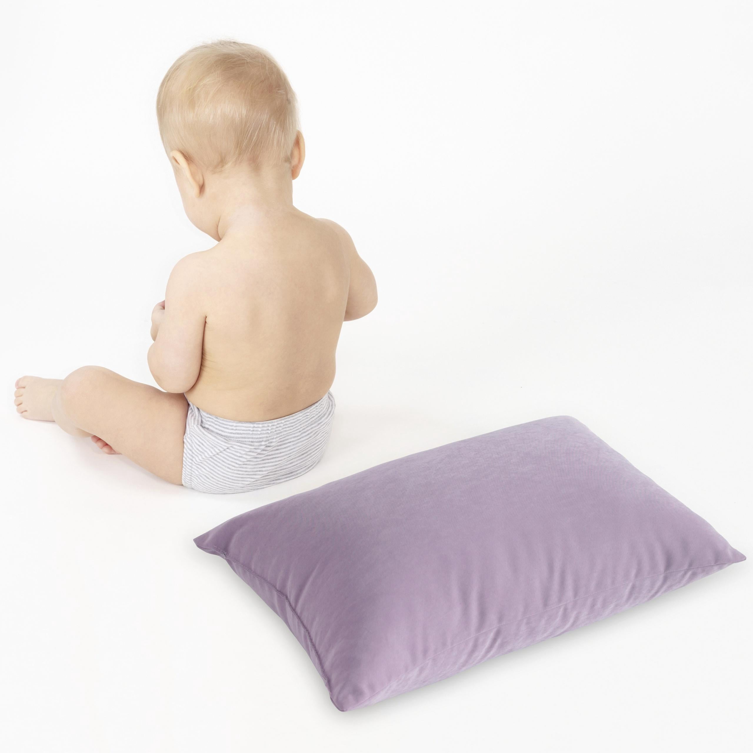 Flxxie 2 Pack Microfiber Soft Toddler Pillows for Sleeping, Small Kids Travel Pillows, Machine Washable, Perfect for Toddler Bed, 13" x 18", Lavender