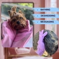 thumbnail image 2 of 2-in-1 Pet Grooming Glove - Waterproof Silicone Deshedding Brush for Dogs & Cats, Bathing & Massage Mitt - Pink, 2 of 11