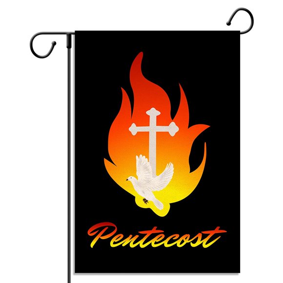 shiyou-Pentecost Garden Flag Whitsunday Holy Spirit Christian Holiday Party Vertical Double Sized Yard Outdoor Decoration
