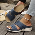 thumbnail image 5 of Dakaela Orthopedic Wedge Sandals for Women 2026 Comfortable Hollow out Bohemian Platform Summer Beach Slip on Slides with Arch Support Blue 8.5, 5 of 8