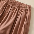 thumbnail image 4 of FAKKDUK Women Summer Cotton Linen Shorts Womens Shorts Elastic High Waist Pleated Ruffle Leisure Shorts Flowy Cute Shorts with Pockets Bermuda Shorts Casual Wide Legs Shorts, M&Pink, 4 of 5