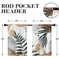 thumbnail image 5 of Leaves Plants Boho Kitchen Curtains, Bohemian Mid Century Short Window Curtains Set of 2, Window Treatment Tier Curtains for Kitchen Over Sink Dining Room Decor (26x36 Inch), 5 of 6