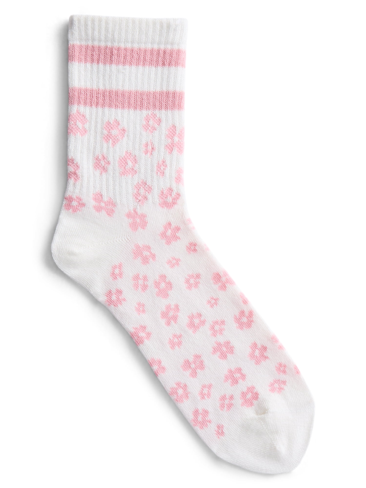No Boundaries Ribbed Mid Crew Socks, 6-Pack, Women's, Shoe Sizes 4-10