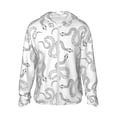 thumbnail image 1 of KLL Veste à Capuche Extérieure Protection Solaire UPF 50+ pour Hommes et Femmes Imprimé Serpent Dessiné à la Main Manches Longues Pêche Randonnée Performance-Moyen, 1 of 7