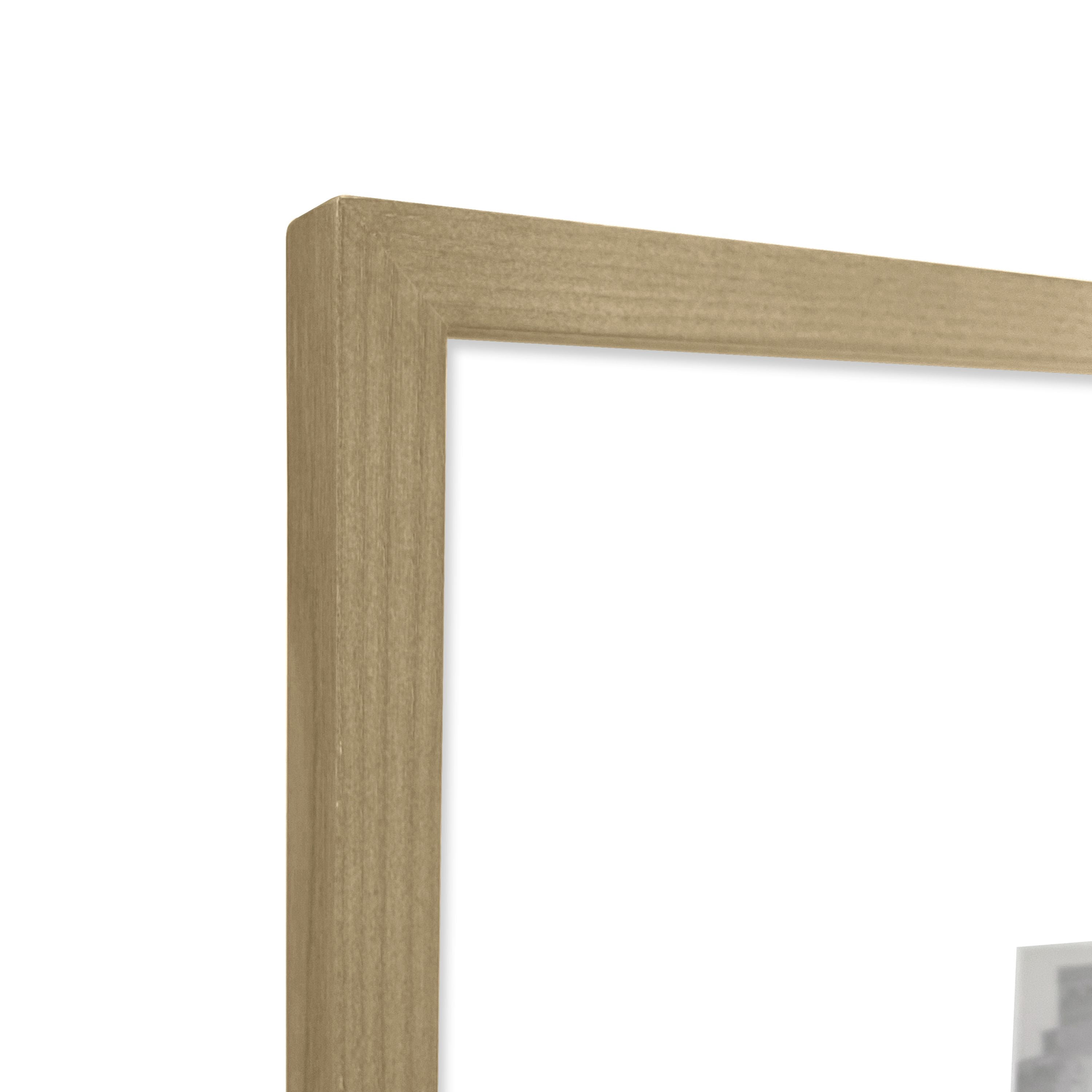 Better Homes & Gardens 18x18 Matted to 5x7 Gallery Wall Picture Frame, Natural Wood