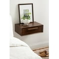 thumbnail image 2 of Kate and Laurel McCutcheon Floating Wood Storage Shelf, 18 x 12 x 6, Walnut Brown, Decorative Transitional Floating Bedroom Nightstand with a Concealed Cubby Compartment, 2 of 9