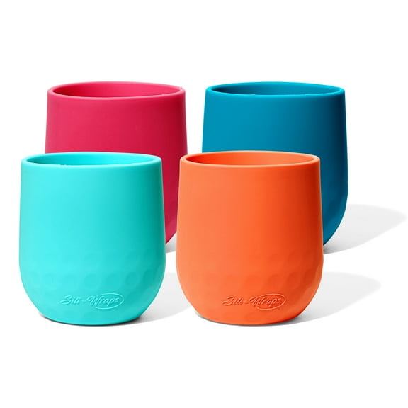Sili Wraps Unbreakable Silicone Wine Glasses | Reusable Drinkware for Parties, Camping, Beaches, and Boats | 100% Silicone | Set of 4