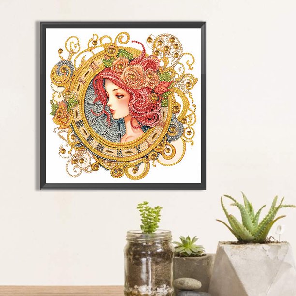 5D DIY colorido reloj de flores pintura de diamante taladro parcial forma especial JShteea El nuevo