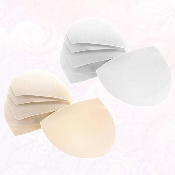 WHAMVOX 6 Pairs Breathable Sponge Pads for Bra Inserts White Round Cordless