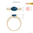 thumbnail image 6 of ANGARA Natural Oval 2.25 ct London Blue Topaz Vintage Style Ring with Diamond in 14K Yellow Gold for Women (Size-9x7mm) | November Birthstone Jewelry for Women | London Blue Topaz Ring (Ring Size- 8), 6 of 11