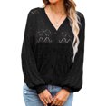 thumbnail image 3 of Hibeli Women Crochet Cut Out Cardigan Button Down Long Sleeve Crop Knit Cardigan, 3 of 5
