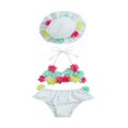 thumbnail image 1 of Infant Girls Swimsuits Tie-Up Tank Tops Ruffles Shorts Sun Hat Bikini Split Swimwear Set, 1 of 7