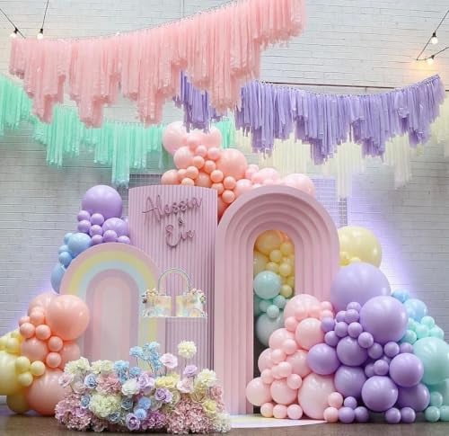 Pastel Rainbow Balloon Arch Kit, 162Pcs Macaron Assorted Colorful Party Balloon Garland Kit for Baby Shower, Wedding, Engagements, Birthday, Gender Reveal, Anniversary, Easter Decorations