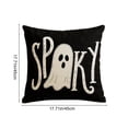 thumbnail image 3 of Sahpxhe Halloween Ghost Throw Pillow Covers,17.72x17.72in Spooky Printed Polyester Cushion Case for Sofa Living Room Holiday Decor Multicolor-C, 3 of 6