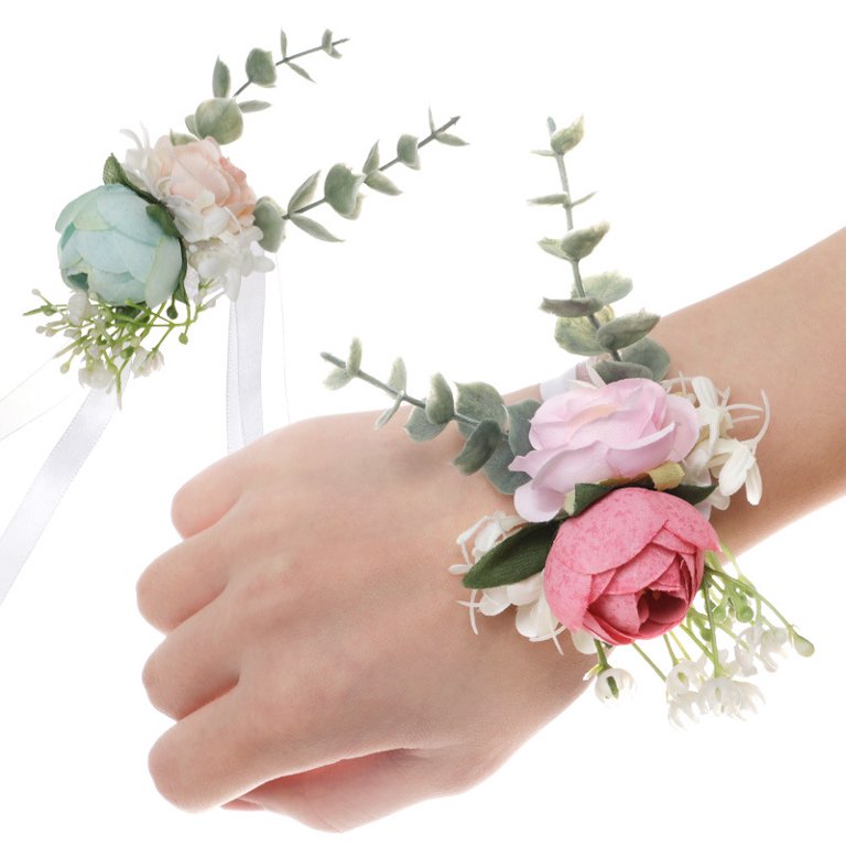 Feildoo Wrist Corsage Bracelets, Rose Corsages, Handmade Flowers for  Wedding Party Ball, Homecoming Corsage, Set of 4, T#Pink 