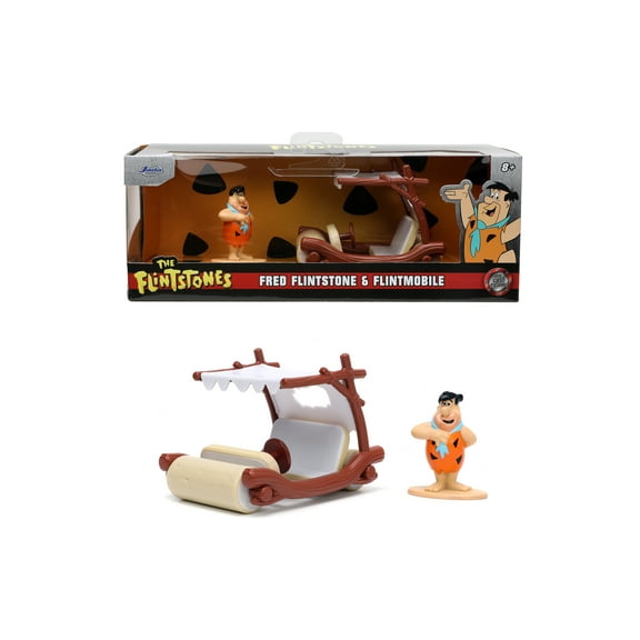 Jada Toys Flintstones Flintmobile Vehicle 1:32 1.65" Fred Flintstone Die-Cast Figure