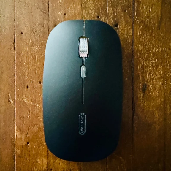 Uiosmuph Led Wireless Mouse, G12 Slim Rechargeable Wireless Silent Mouse, 2.4G P