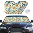 thumbnail image 2 of Balery Dinosaurs and Tropical Leaves Print Car Windshield Sun Shade,Windshield Sunshade for Car Pickup Truck SUV Accessories-Medium, 2 of 7