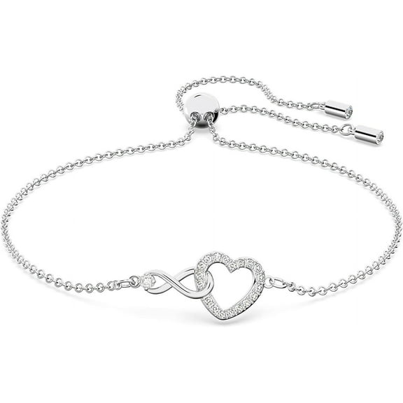 Infinity Heart Jewelry Collection, Necklaces and Bracelets, Rose Gold & Rhodium Tone Finish, Clear Crystals Bracelet