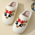 thumbnail image 6 of Christmas Reindeer Slippers for Womens Mens Plush Warm Slippers Fuzzy House Slippers Christmas Gifts for Women Girlfriend Gray Size 10, 6 of 8