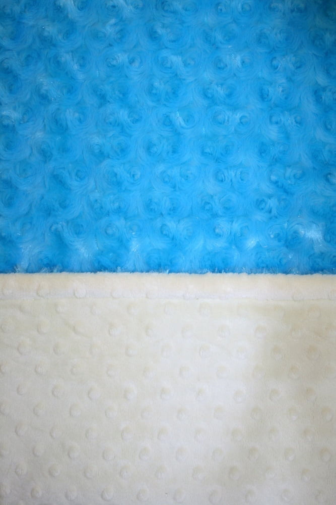 Lil' Cub Hub Yellow Dot with Turquoise Minky Rosebud, Embroidered Boy Bear Stroller Blanket