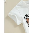 thumbnail image 6 of Toddler Baby Girls Summer Outfit 6M 12M 18M 24M 2T Daddys Girl Short Sleeve T-Shirt Elastic Shorts Clothes Set, 6 of 8