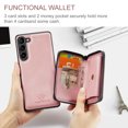 thumbnail image 4 of Allytechgroup for Samsung Galaxy S25 Case, Vegan PU Leather Anti-Scratch Magnetic Detachable Wallet Zipper Purse Stand Case with Card Slots for Samsung Galaxy S25, Pink, 4 of 7