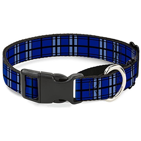 buckle-down plaid black red martingale dog collar