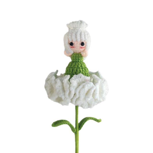 Clearance! Crochet Kit Crochet Carnation Fairy Crochet Doll Kit for Beginners with Video Tutorials Crochet Kit Crochet Yarn and Hook Set for Beginners Knitting Kit for DIY Knitting DIY,White