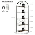 thumbnail image 2 of Bookshelf,Arched Bookshelf,Tall Standing Display Racks with Metal Frame,Modern Open Storage Rack Shelf Large Wood Book Shelf for Living Room Home Office, 2 of 7
