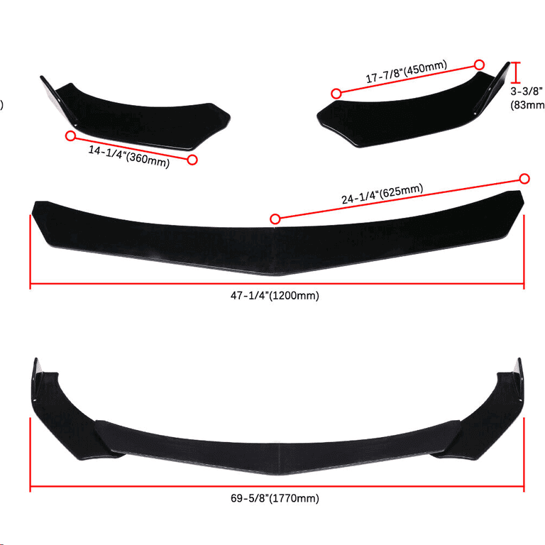 For Audi A3 A4 A5 A6 Front Rear Bumper Lip Spoiler Norway