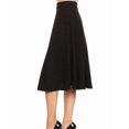 thumbnail image 2 of Women Solid Polyester A-Line Flared Midi Skirt with Elastic Waistband, Size Range S to 3XL, Plain Elegant Casual Bottoms Suitable for Daily Wearing and Conventional Office Working Scenarios, 2 of 10