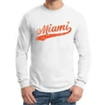 thumbnail image 2 of UGP Campus Apparel Miami Baseball Script - Hometown Pride, Pitcher Long Sleeve T Shirt - X-Large - White, 2 of 6