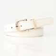 thumbnail image 2 of Nvzi Women's Fashion PU Leather Dress and Jeans Belt for Girls and Women Gold Buckle (White), 2 of 5